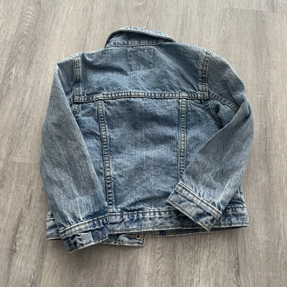 OshKosh B'gosh Denim Jacket Sz 2T Snap Front Light Wash Jean Jacket Boy Girl Vtg